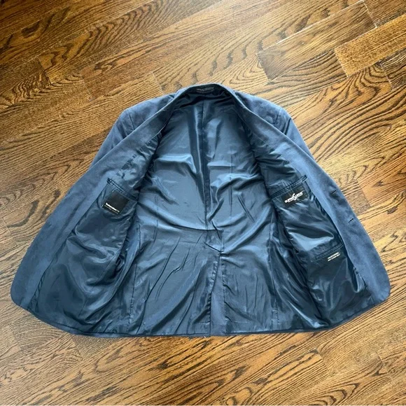 Vintage 1990s Today’s Man Supra Suede Navy Blazer – Men’s Sport Coat